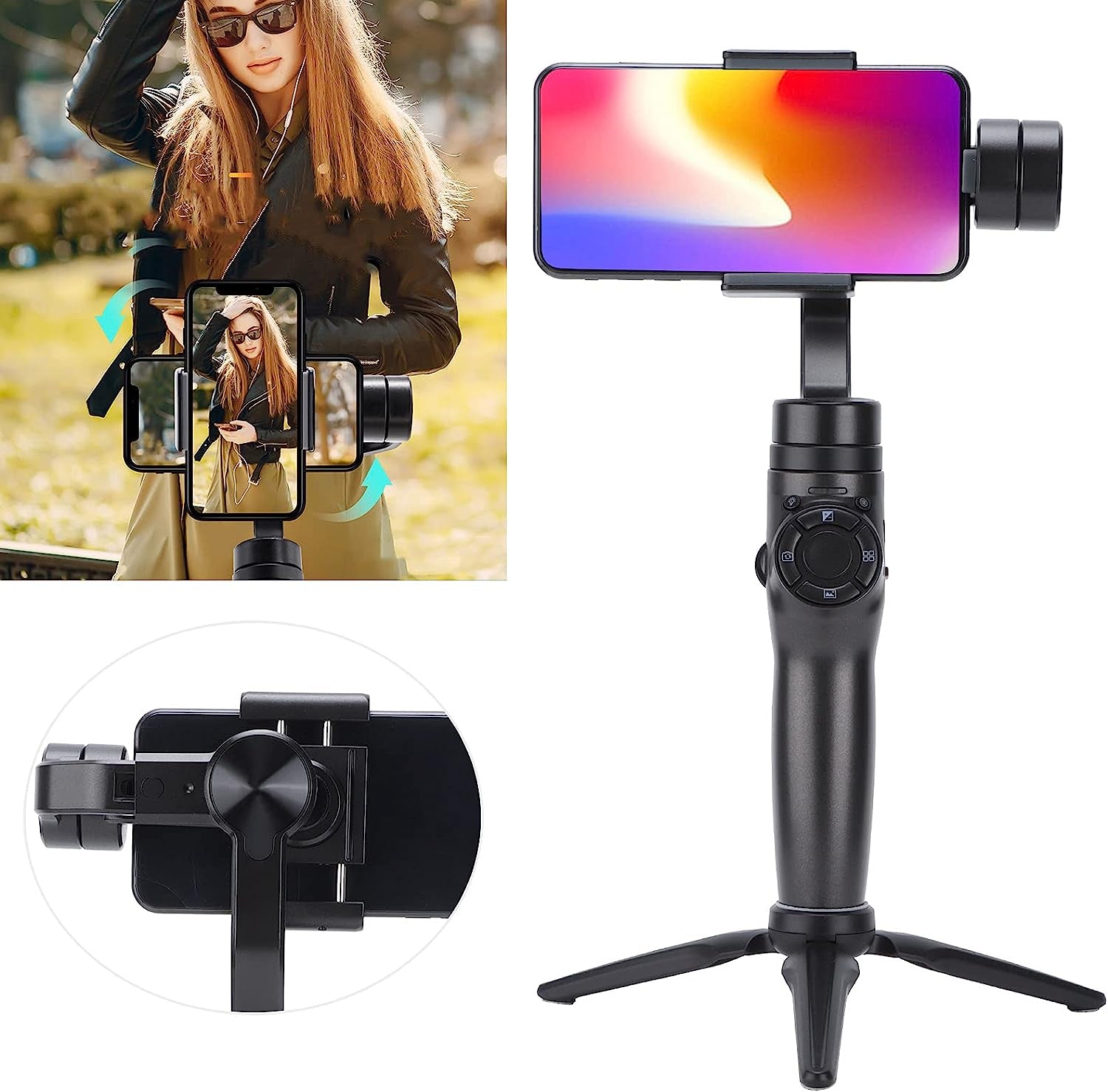 3 Axis Gimbal Stabilizer for Smartphones Phone Gimbal, Various Professional Shooting Functions for Vlog Youtuber Web Live Broadcast, Capturing Objects, Mobile Phone Handheld Gimbals  Dpofirs   