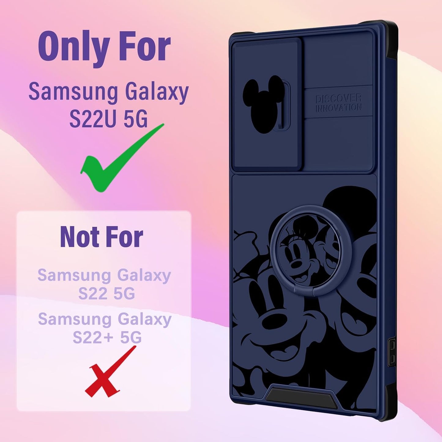 Oqpa for Samsung Galaxy S22 Ultra Case Cute Cartoon Case with Camera Cover+Ring Holder for Women Girly Girls Boys Kids Galaxy S22 Ultra Kawaii Funny Unique Case for Samsung S22 Ultra, Happy Miki  meitong2020   