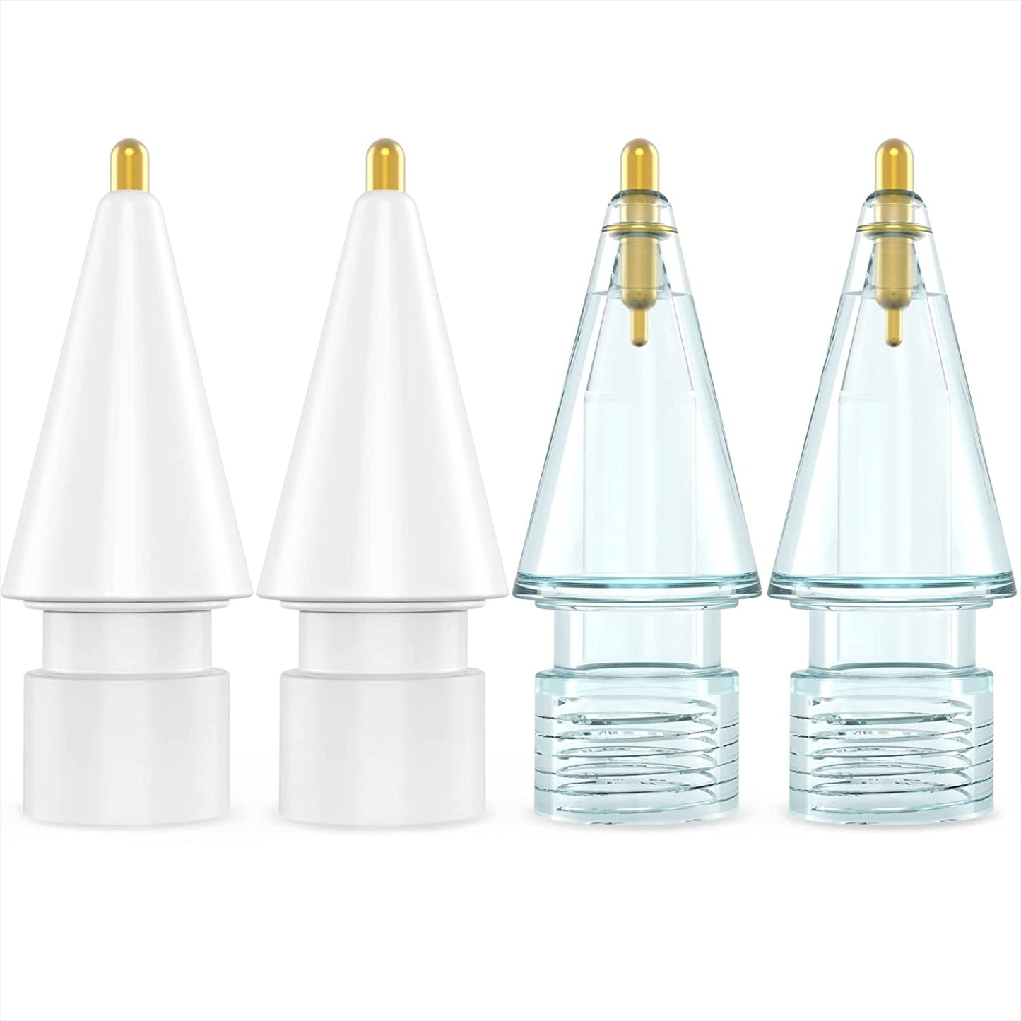 NIUTRENDZ 4 Pack Replacement Tips for Apple Pencil 2Nd Generation and 1St Generation Fine Point Metal Tip, Wear-Resistant & Precise Control (1.95Mm, Clear + Pink + Blue + Grey)  NIUTRENDZ 1.95mm - White and Blue 1.95mm 