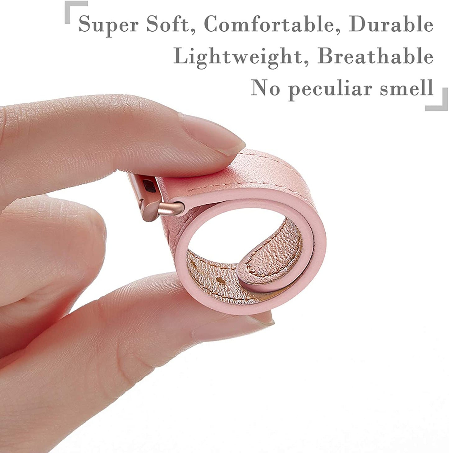 MNBVCXZ Compatible with Apple Watch Band 38Mm 40Mm 41Mm 42Mm 44Mm 45Mm 49Mm Women Men Girls Boys Genuine Leather Replacement Strap for Iwatch Series 8 7 6 5 4 3 2 1 Iwatch Ultra SE (Pink Sand/Rose Gold)  MNBVCXZ-US   