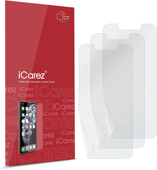 Icarez HD anti Glare Matte Screen Protector for Iphone 14 Iphone 13 /Iphone 13 Pro 6.1-Inches [3 Pack] (Case Friendly) Premium No Bubble Easy to Apply with Hinge Installation  iCarez   