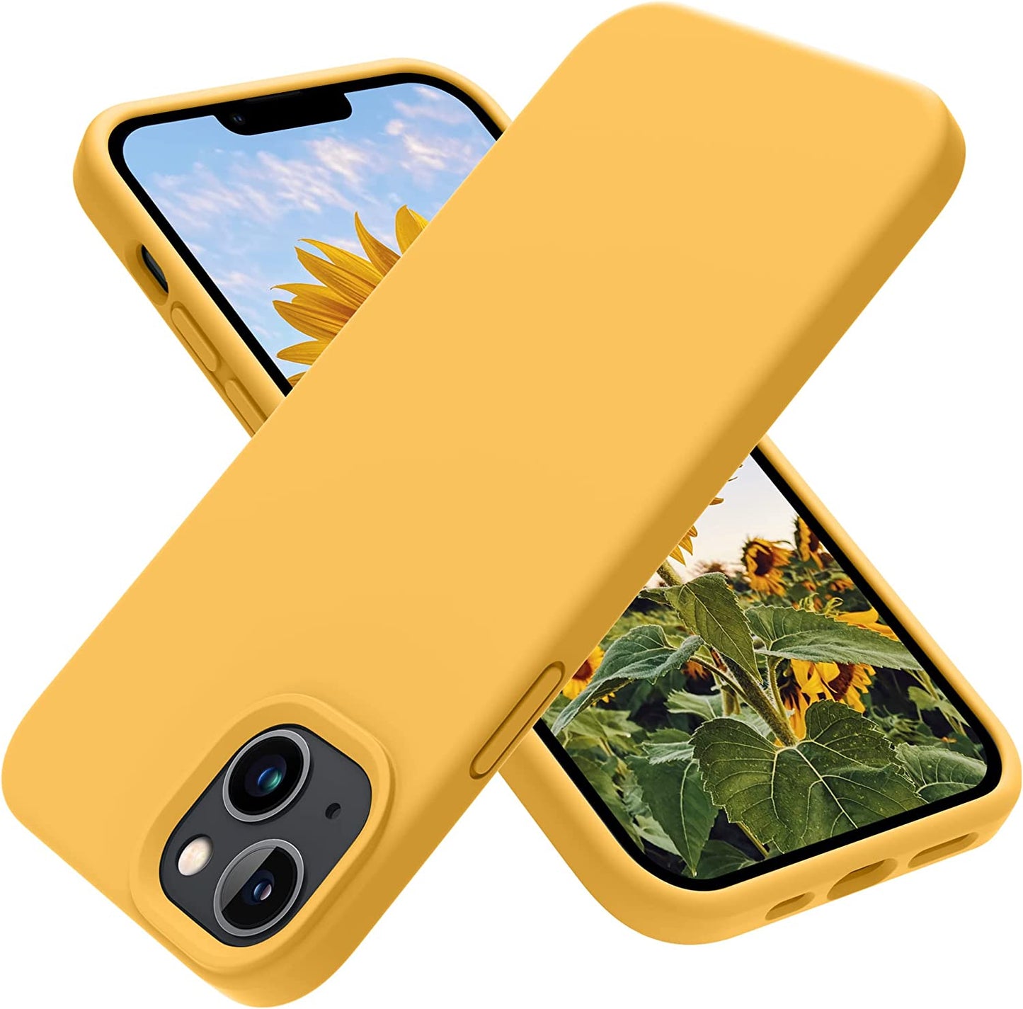 OTOFLY Designed for Iphone 14 Case, Silicone Shockproof Slim Thin Phone Case for Iphone 14 6.1 Inch (Pine Green)  OTOFLY Direct Honey Yellow  