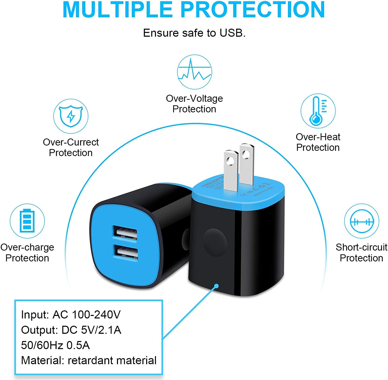 USB Wall Charger Fast Charging for Samsung Galaxy S23/S22/S21+/S20 Fe/S10E/S9/S8,Note 20 Ultra,A14/A50/A20/A21/A51/A71/A10E/A11/A13/A23/A53,Moto G Power/G Stylus/G Fast,Phone Charger Head,Type C Cable  Shenzhen Putuo Technology Co.,Ltd   