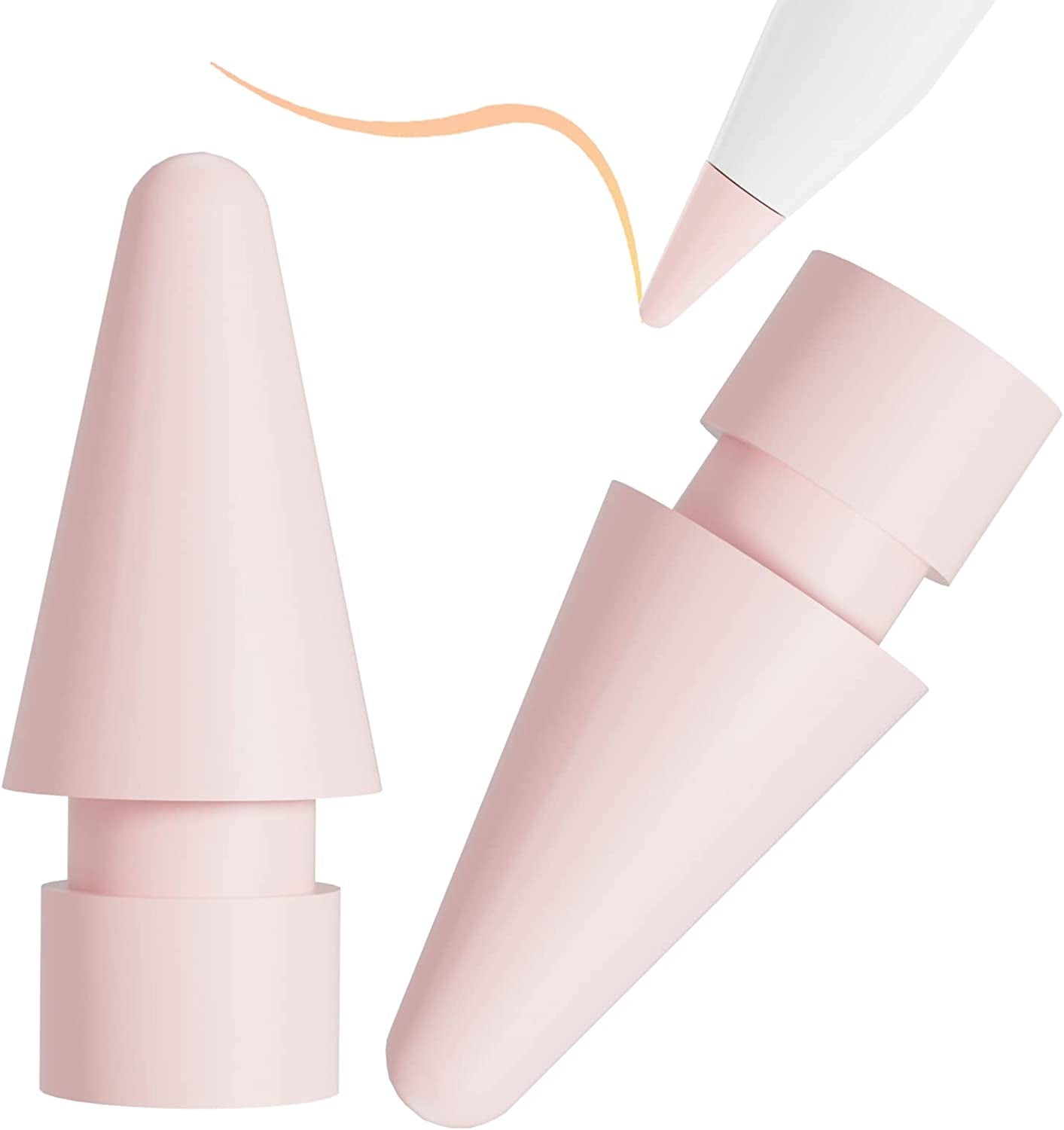 Replacement Tips Compatible with Apple Pencil 2 Gen Ipad Pro Pencil - Ipencil Nib for Ipad Pencil 1 St/Pencil 2 Gen White, 2 Pack  Qreninv Pink  