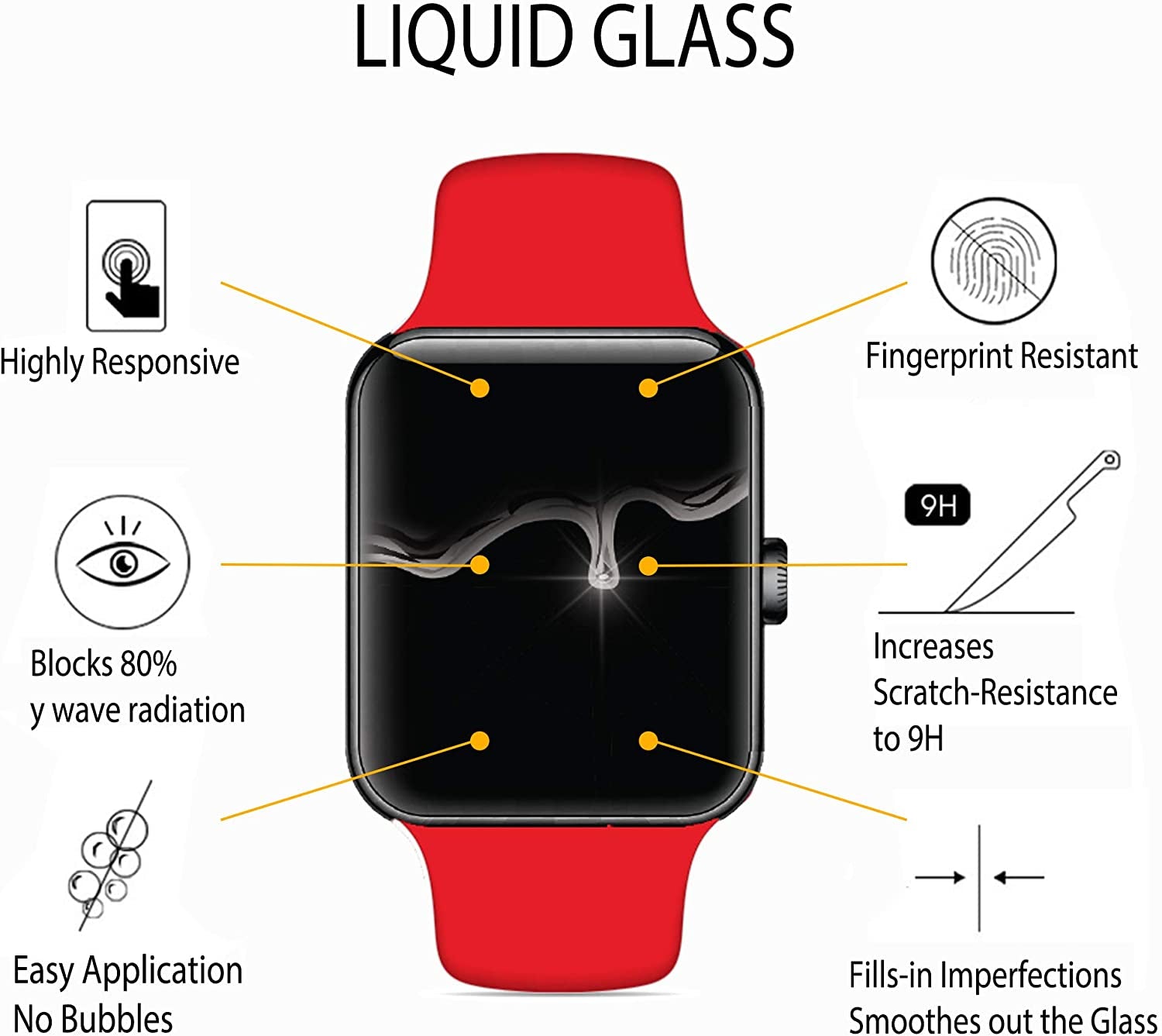 Liquid Glass Screen Protector for Apple Watch All Series Crystal View  CRYSTAL VIEW   