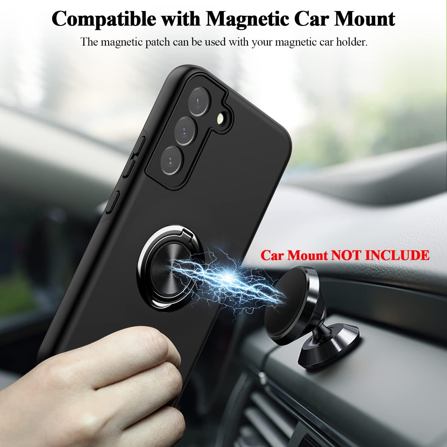 MMHUO for Galaxy S21 Case,Dual Layer Military Grade Drop Protection Slim Samsung S21 Kickstand Case with Hidden Ring Holder Shockproof Protective Phone Case for Samsung Galaxy S21 5G,Black  MMHUO   