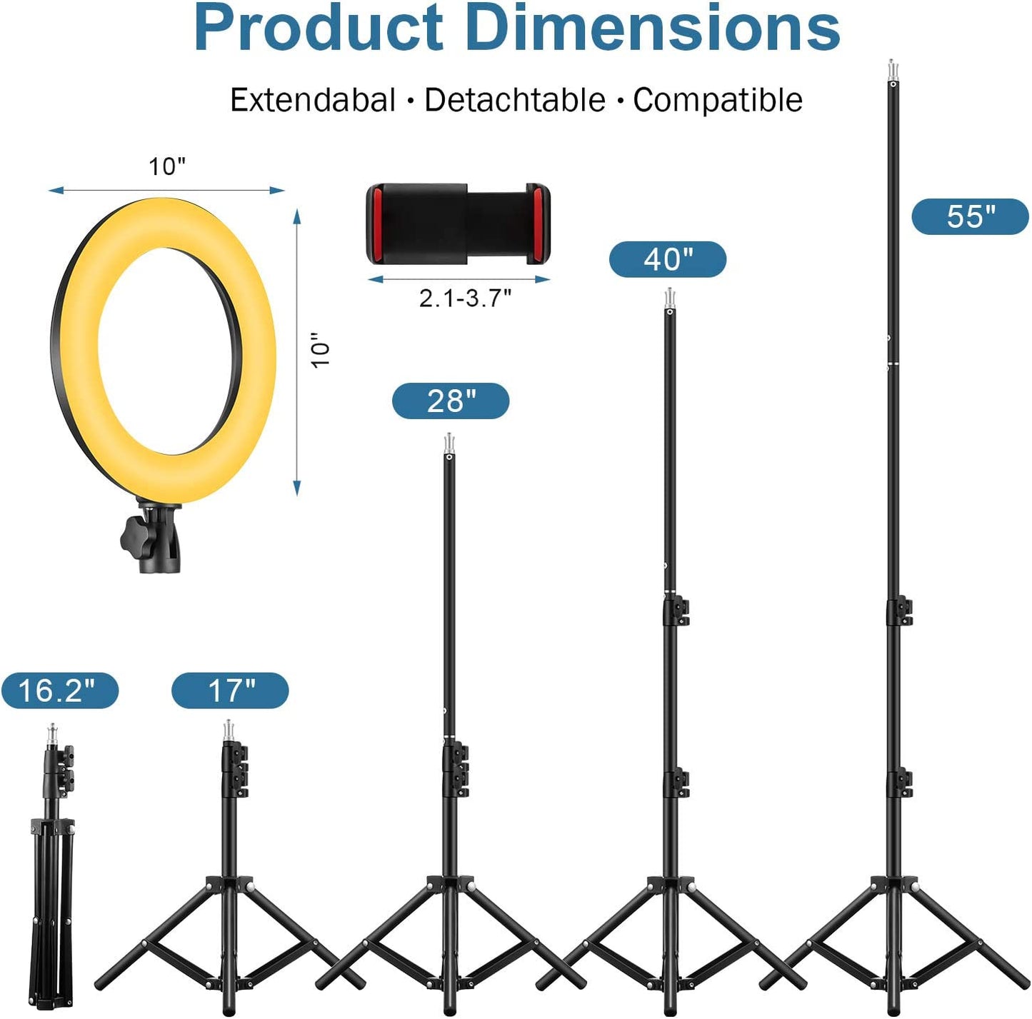 10" RGB Selfie Ring Light, LED Ringlight 3200-6500K with Tripod Stand & Cell Phone Holder for Live Stream/Make Up/Youtube/Tiktok/Photography/Video Recording Compatible with Iphone & Android Phone  LAVKOW   