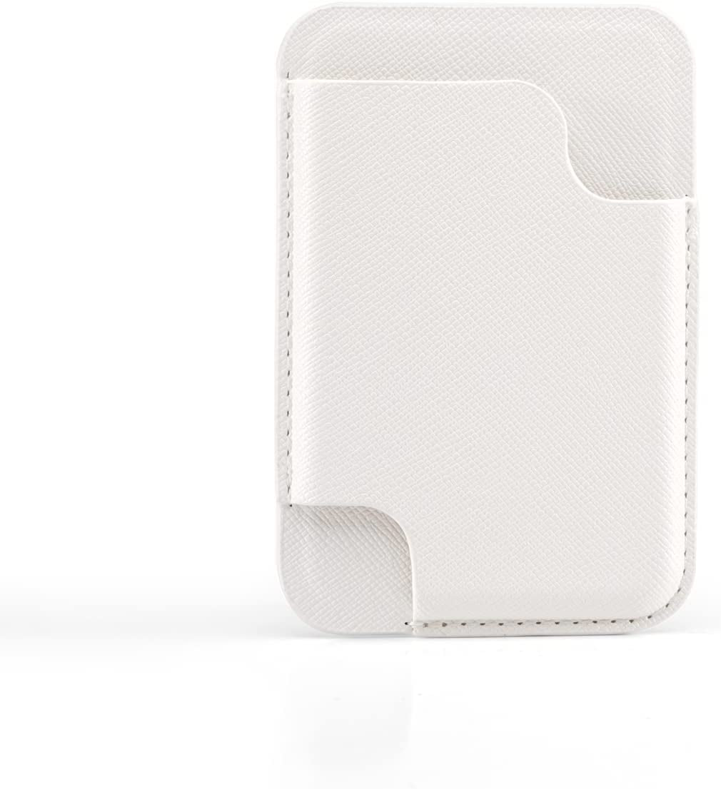 GALAPPLE White Faux Leather Magsafe Wallet with Card Slot at Front, Scratch Resistant Dectable Magnetic Credit Card Holder Compatible with Iphone 14 13 12 Series & Phone Magsafe Case(Max 3 Cards)  GALAPPLE   