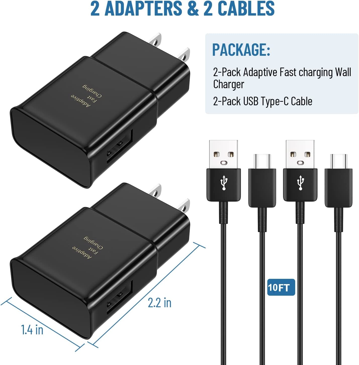 Phone Charger Android,Samsung Charger Type C Fast Charging Block with 10Ft USB Type C Cable for Samsung Galaxy S10/S9/S8/S22/S22 Ultra/S22+/S21/S21Ultra/S21+/S20/S20+/S20 Ultra/Note 8 9 10 20/S20 FE  ShenZhen ZhongHui electronic Co Ltd   