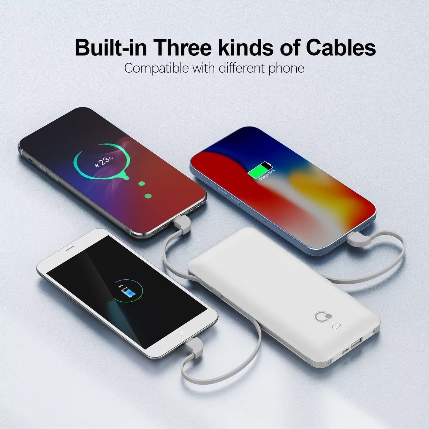 10000Mah Q Portable Charger, Ultra Slim USB C Power Bank, 4 Output Dual Input External Battery Pack with Built-In AC Wall Plug,Built in Micro and USB C Three Cables Compatible with All Mobilephone  Shen Zhen South Fortune Technology Co.,Ltd   