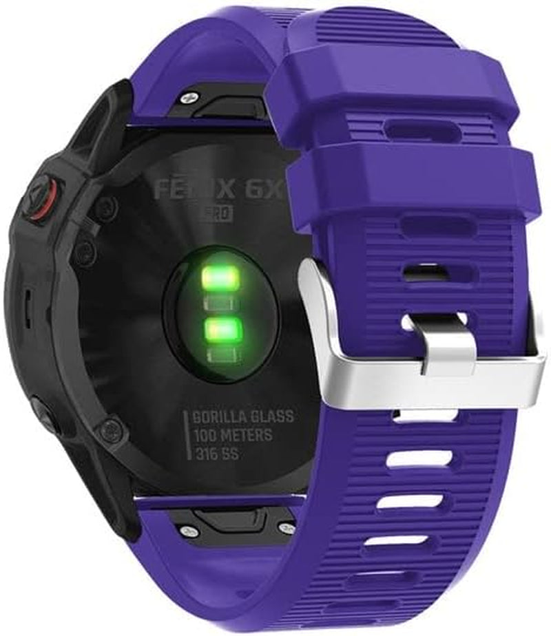 KOSSMA 26Mm Width Outdoor Sport Silicone Replacement Watch Strap for Garmin Fenix 5X plus 6X Pro 3 HR Band Wristband Watchband Bracelet  KOSSMA G 26mm D2 MK1 MK2i 