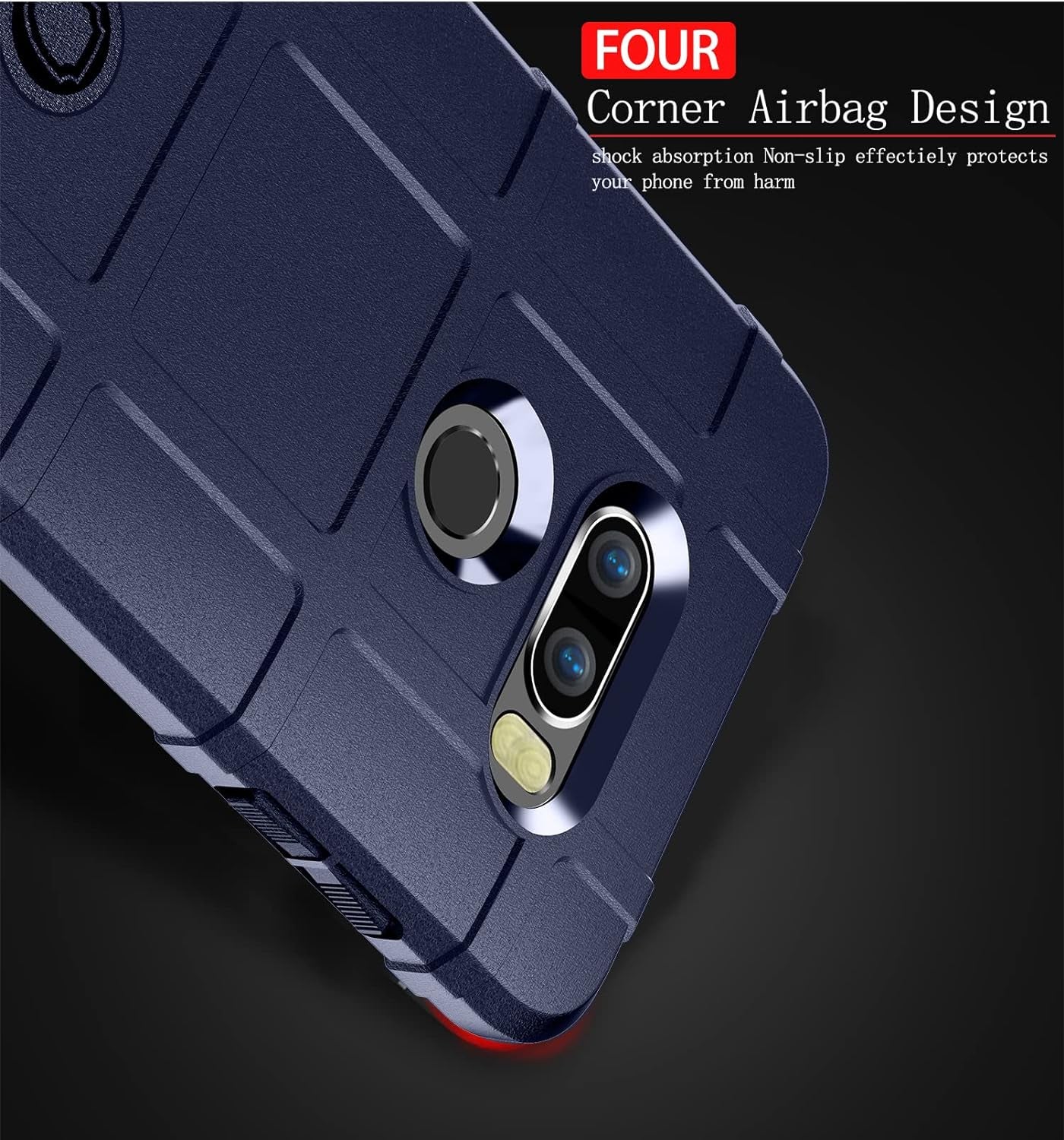 Asuwish Phone Case for LG V35 Thinq V30 plus with Tempered Glass Screen Protector Cover and Cell Accessories Rugged Hybrid Protective Hard LGV30 LGV35 LG30 LG35 V 30 35 V30+ V30S H931 Women Men Blue  Asuwish   