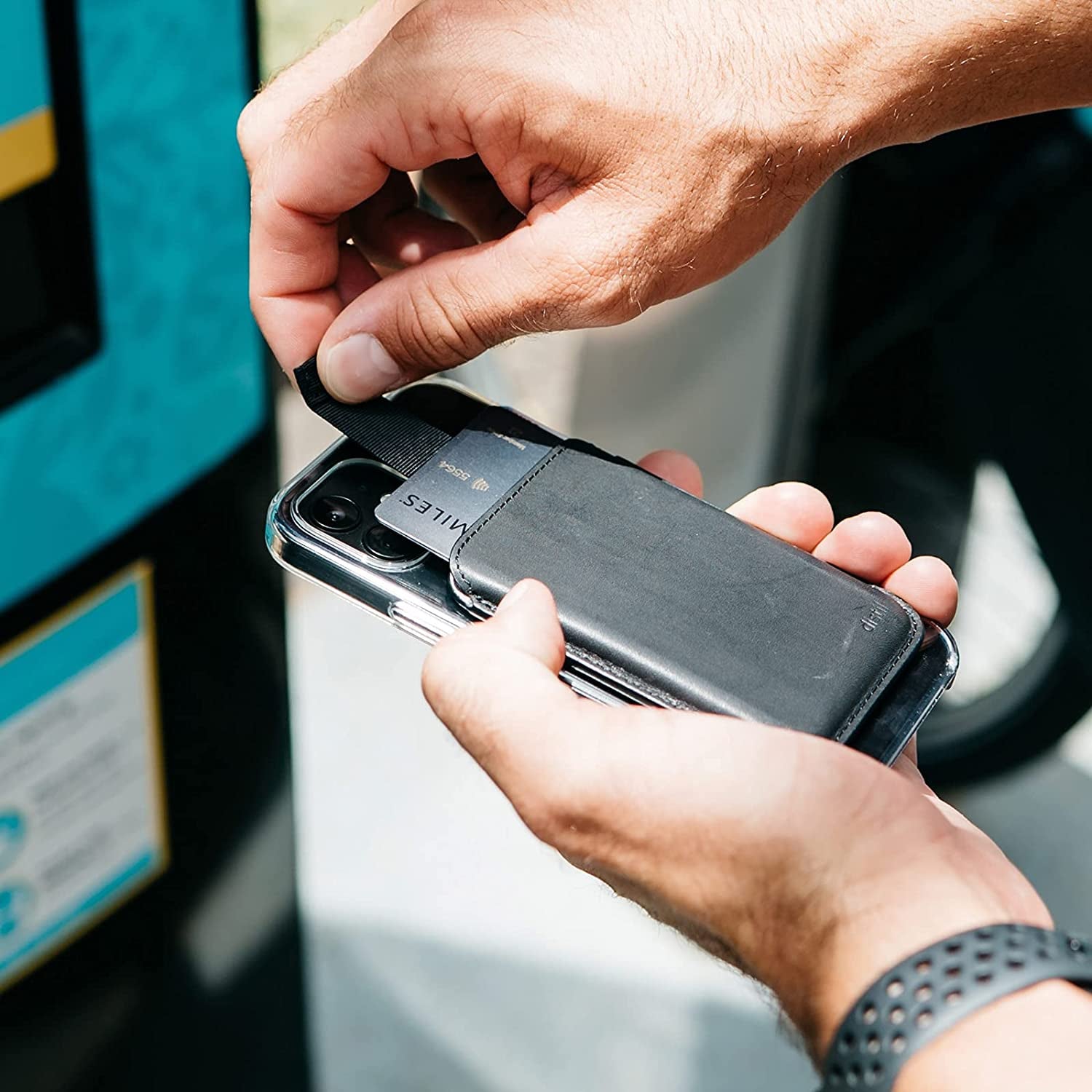 Distil Union Wally Junior | Apple Magsafe-Compatible Wallet, Leather Card Holder for Iphone, with Quick Access Pull-Tab  Distil Union   