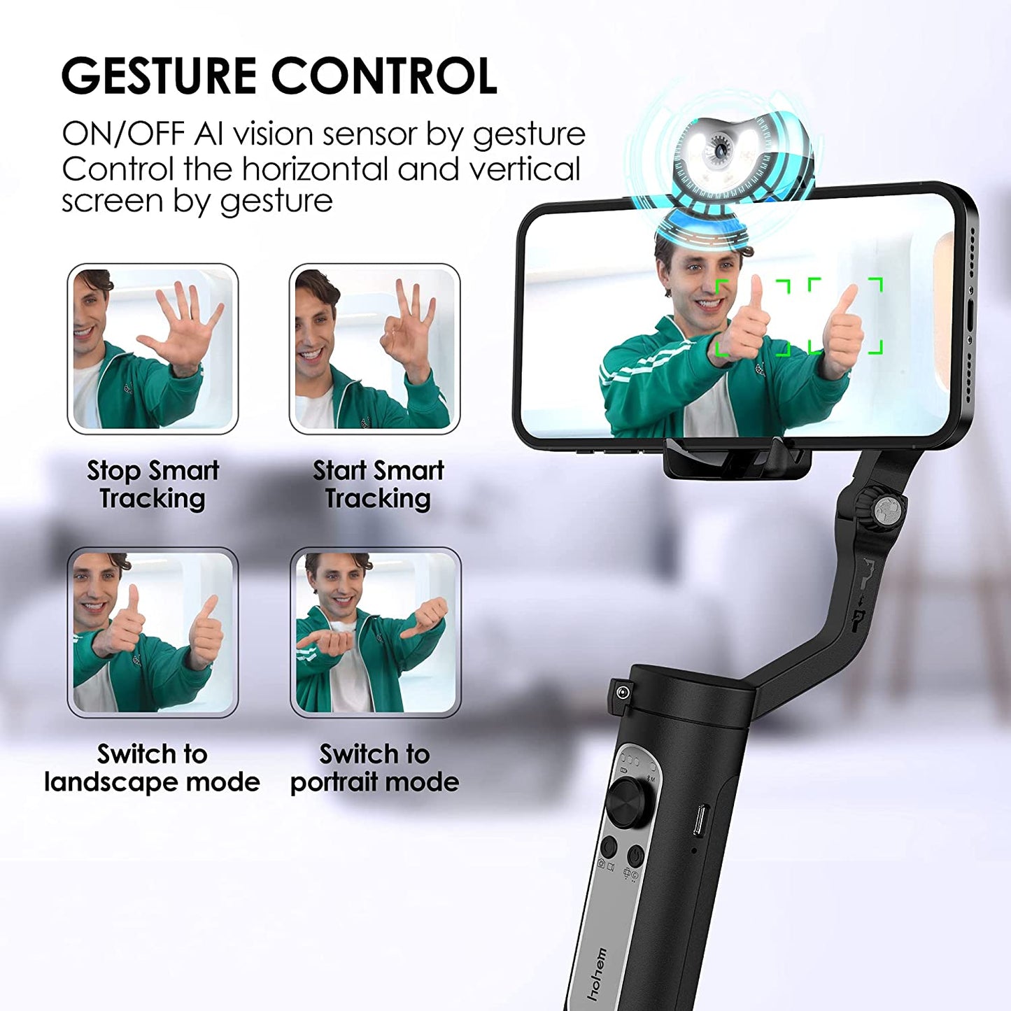 Gimbal Stabilizer for Smartphone, Hohem Isteady V2 Gimbal Portable and Foldable 3-Axis Gimbal Stabilizer, Vlog Stabilizer, for Youtube Tiktok Video with AI Visual Tracking Gimbal  hohem   