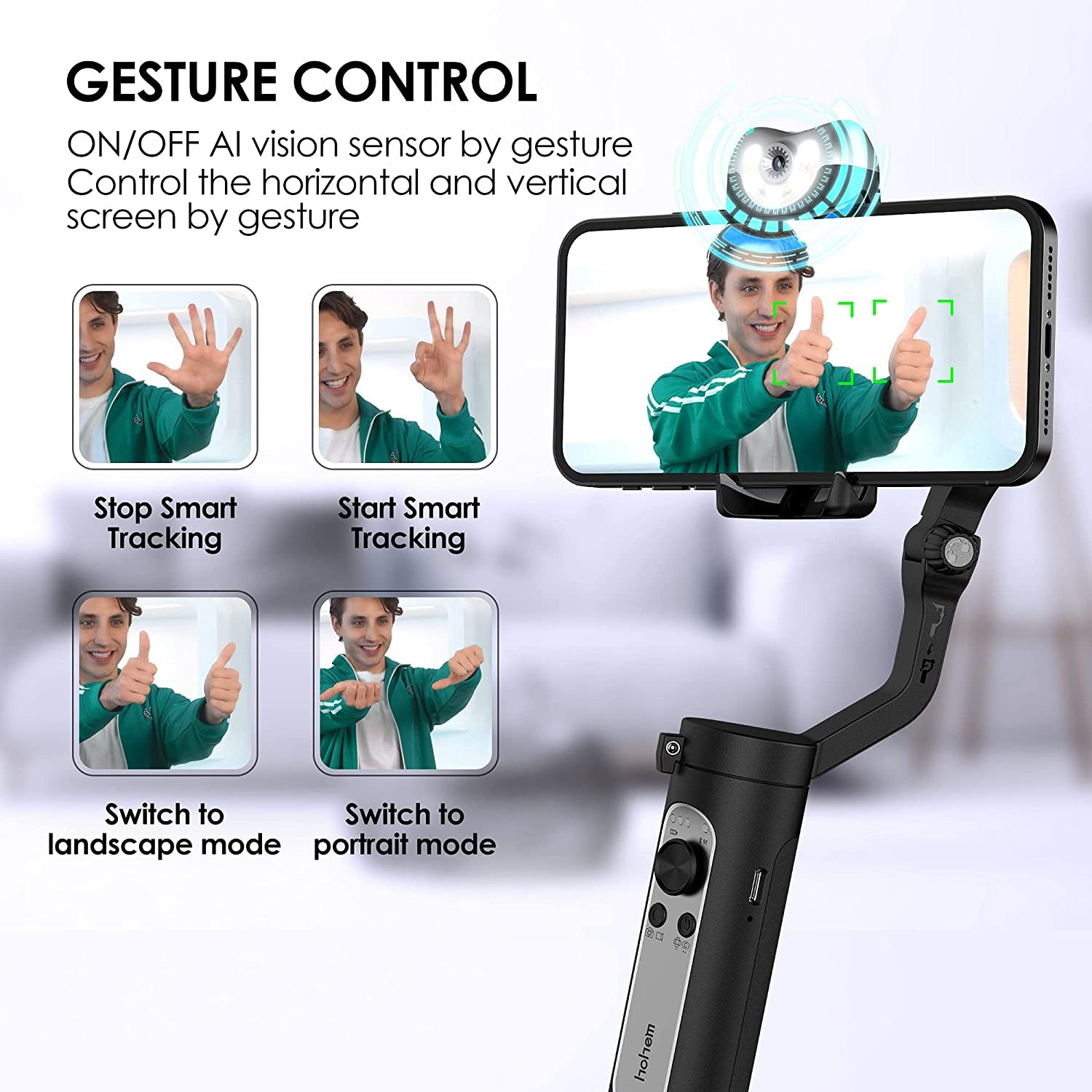 Gimbal Stabilizer for Smartphone, Hohem Isteady V2 Gimbal Portable and Foldable 3-Axis Gimbal Stabilizer, Vlog Stabilizer, for Youtube Tiktok Video with AI Visual Tracking Gimbal  hohem   