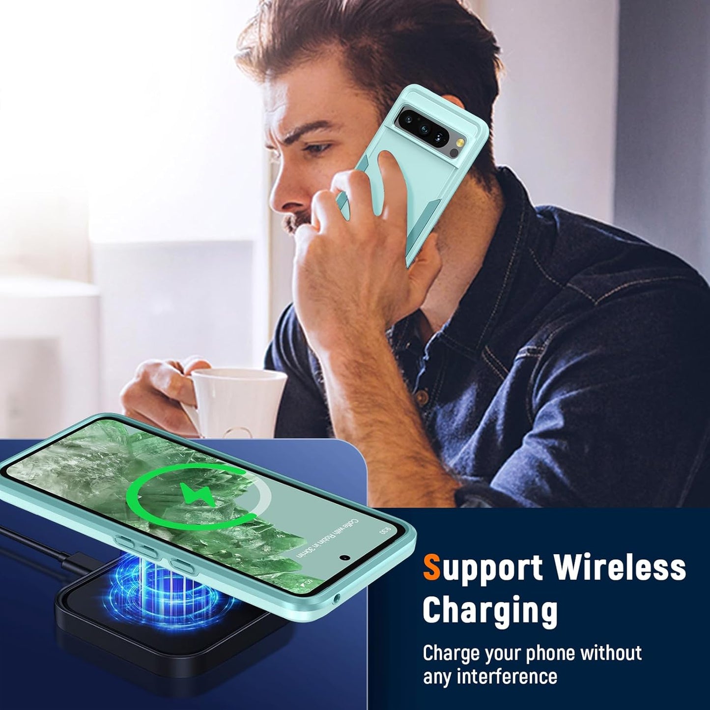 Oterkin for Google Pixel 8 Case,[Shockproof] Pixel 8 Case [15FT Military Grade Defense][Heavy Duty Protection][Dual Layer][Slim Fit] Google Pixel 8 Phone Case (Green)  Oterkin   