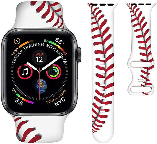 BACDOILQ Ball Game Watch Band Smartwatch Bands Compatible with Watch 38Mm/40Mm/42Mm/44Mm Soft Silicone Strap Replacement for Series 7/6/5/4/3/2/1/SE  BACDOILQ   