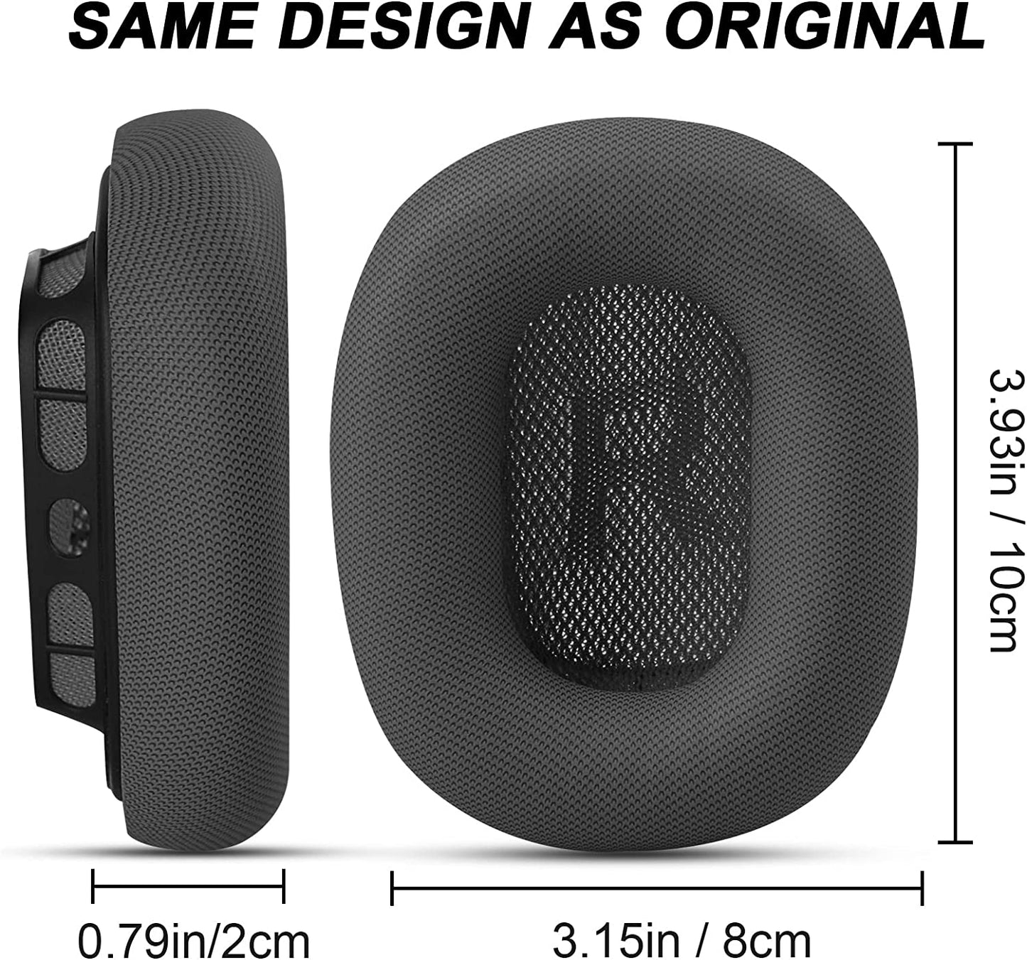 Premium Replacement Ear Cushions for Apple Airpods Max Headphone, Protein Leather Memory Foam Earpads (Protein Leather-Gray)  G GVOEARS   