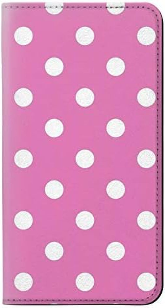 RW2358 Pink Polka Dots PU Leather Flip Case Cover for LG V30, LG V30 Plus, LG V30S Thinq, LG V35, LG V35 Thinq  JJ Phone Case   