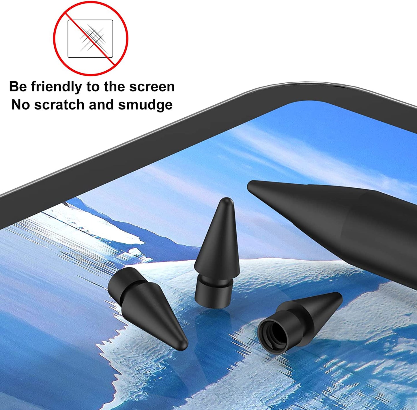 Zosylala Tips for Apple Pencil,Stylus Tips,Pencil Tips for Ipad,Replacement Pen Nibs Compatible with Ipad Air Mini Pro Apple Pencil 1St & 2Nd Generation - 4 Packs (Black)  Zosylala   