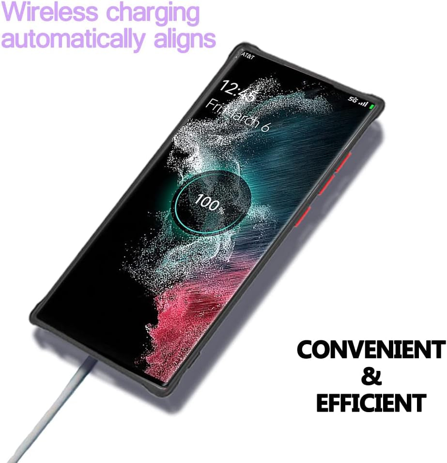 Aoliao7 Galaxy S21 Ultra Magnetic Case Compatible with Magsafe Wireless Chager, Anti-Fingerprints Black Semitransparent Screen & Camera Protection Shockproof Case for Galaxy S21 Ultra[S Pen Works]  AoliAo7   