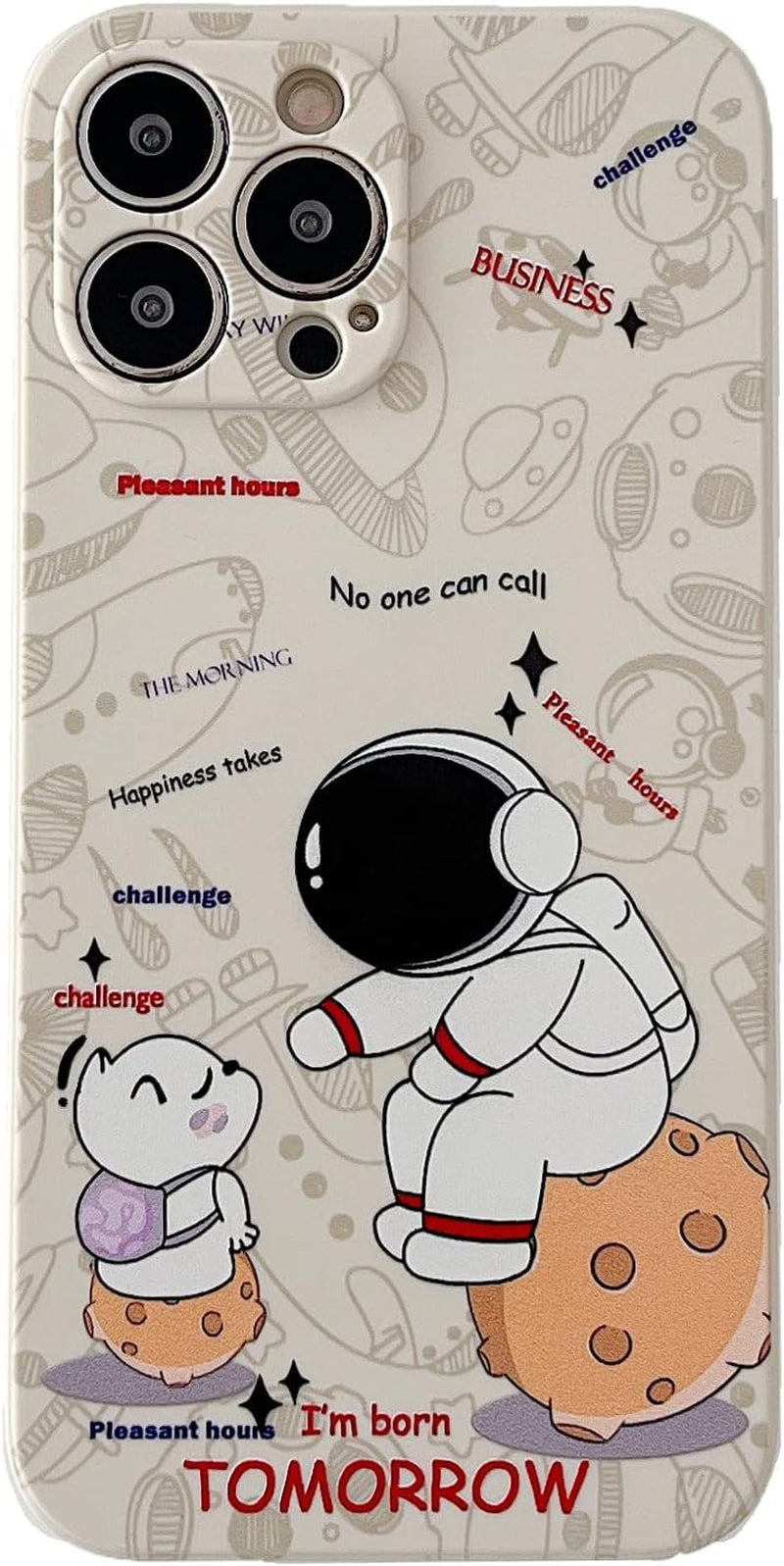 Yonds Queen for Iphone 12 Mini Cute Case, Cool Cartoon Astronaut Space Design Stylish Bumper Women Girls Protective Anti-Slip Shockproof Fashion Creative Case (Black Telescope, Iphone 12 Mini)  Yonds Queen   