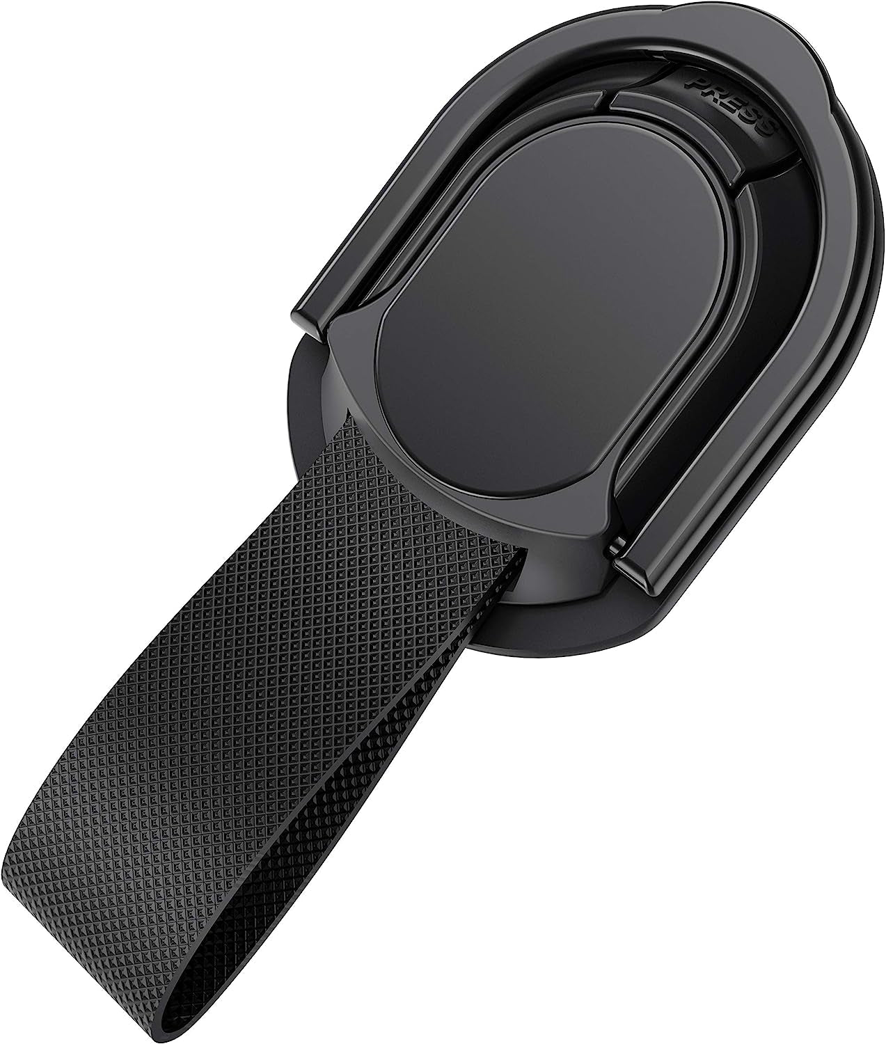 Ghostek LOOP Magnetic Phone Strap Holder for Hand with Kickstand Ergonomic Finger Grip Works with Car Mounts and Detachable for Wireless Charging Designed for Iphone, Galaxy, Pixel Case Covers (Black)  Ghostek   