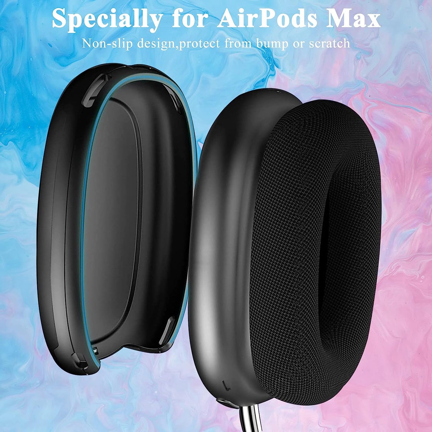 NINKI Compatible Airpods Max Case Cover Silicone,Scratch Resistant Soft Protective Ear Cups Cover for Apple Airpod Max Headphones Black,Rugged Lightweight Shockproof Hard Airpods Max Accessories Cases  NINKI   