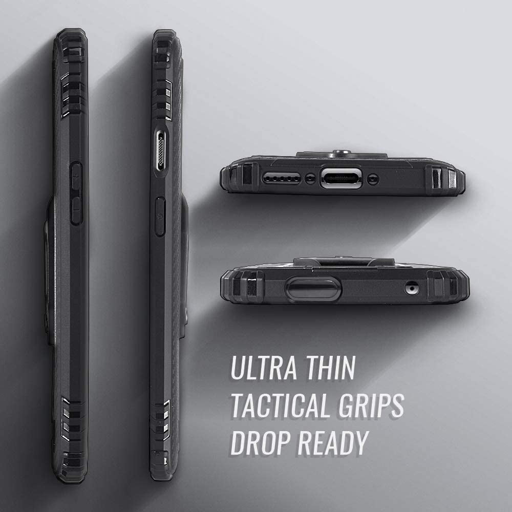 Shields up Oneplus 7 Pro Case | Carbon | Ultra Slim | Scratch Resistant | Shockproof | Kickstand | 10Ft Drop Tested - Black  Shields Up inc   