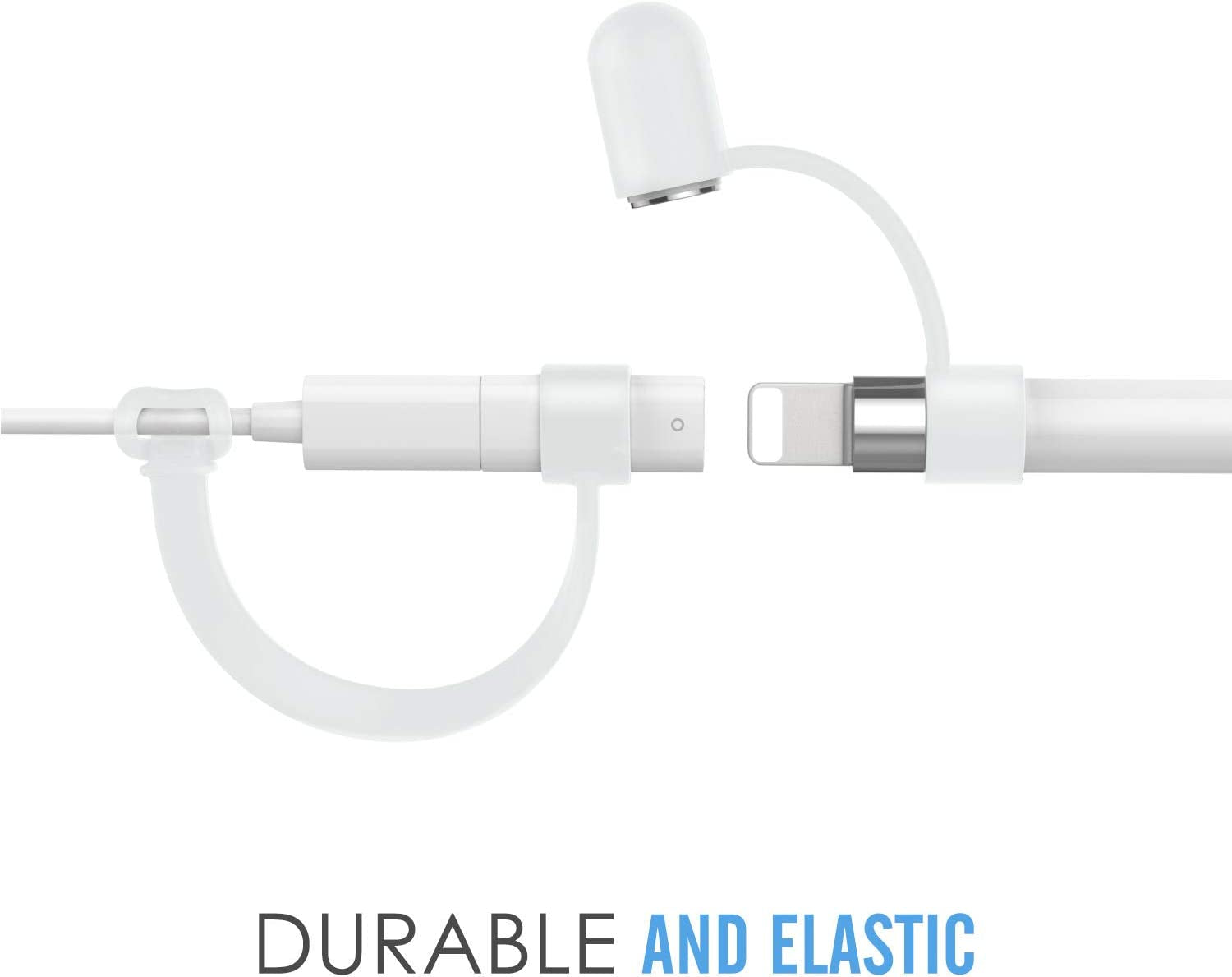 Moko Pencil Cap Holder Fit Apple Pencil 1St Generation, USB Cable Tether and Pencil Cap, Fit New Ipad 10Th Generation 2022, Ipad 9Th/8Th/7Th/6Th Gen, Ipad Mini 5,White  MoKo   