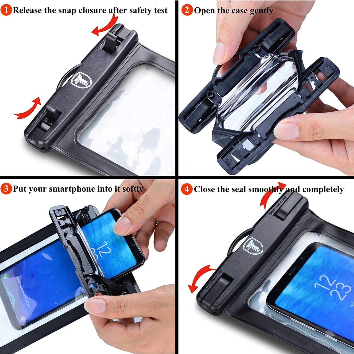 NJJEX Waterproof Phone Pouch [2 Pack] Cell Phone Dry Bag Case for Samsung Galaxy Note 20 Ultra S23 Ultra S22 S21+ S20 S10 S9 A03S A13 A14 A53 A02S A12 A32 A42 A52 Iphone 14 Pro Max 13 12 11 Xs Xr 8 7  NJJEX   