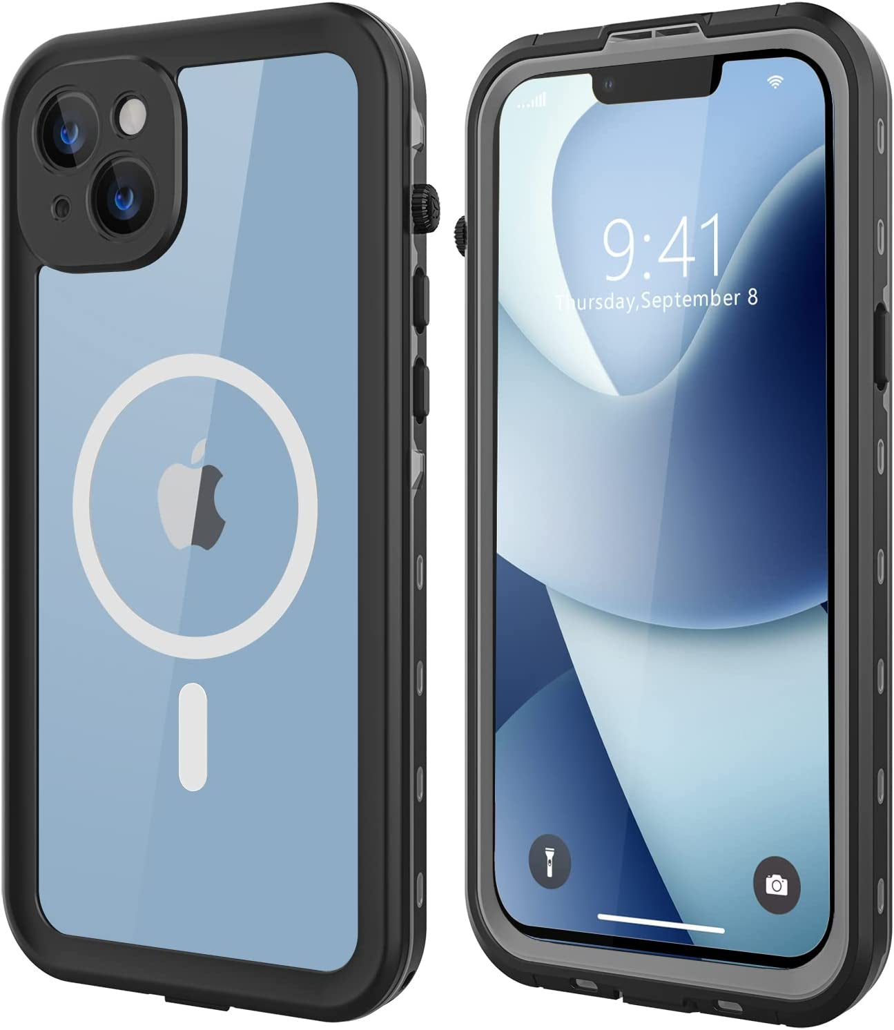 Dewfoam Design for Iphone 14 Waterproof Case, Shockproof Dustproof Phone Case for Iphone 14 with Screen Protector, Full Body Protective Cover for Iphone 14 6.1'' (Black)  Dewfoam Black iPhone 14 6.1'' 