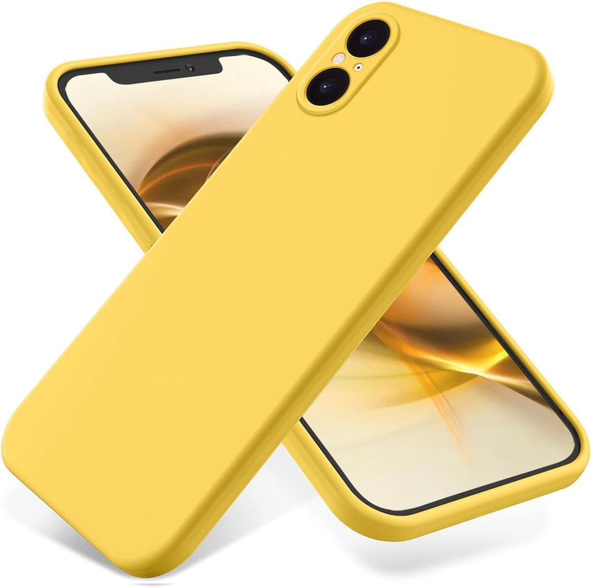 DAMONDY for Sony Xperia 5 V Case,Xperia 5 V Phone Case,Slim Liquid Silicone Full Covered Soft Gel Rubber Case Cover Compatible with Sony Xperia 5 V -Black  DAMONDY Yellow  
