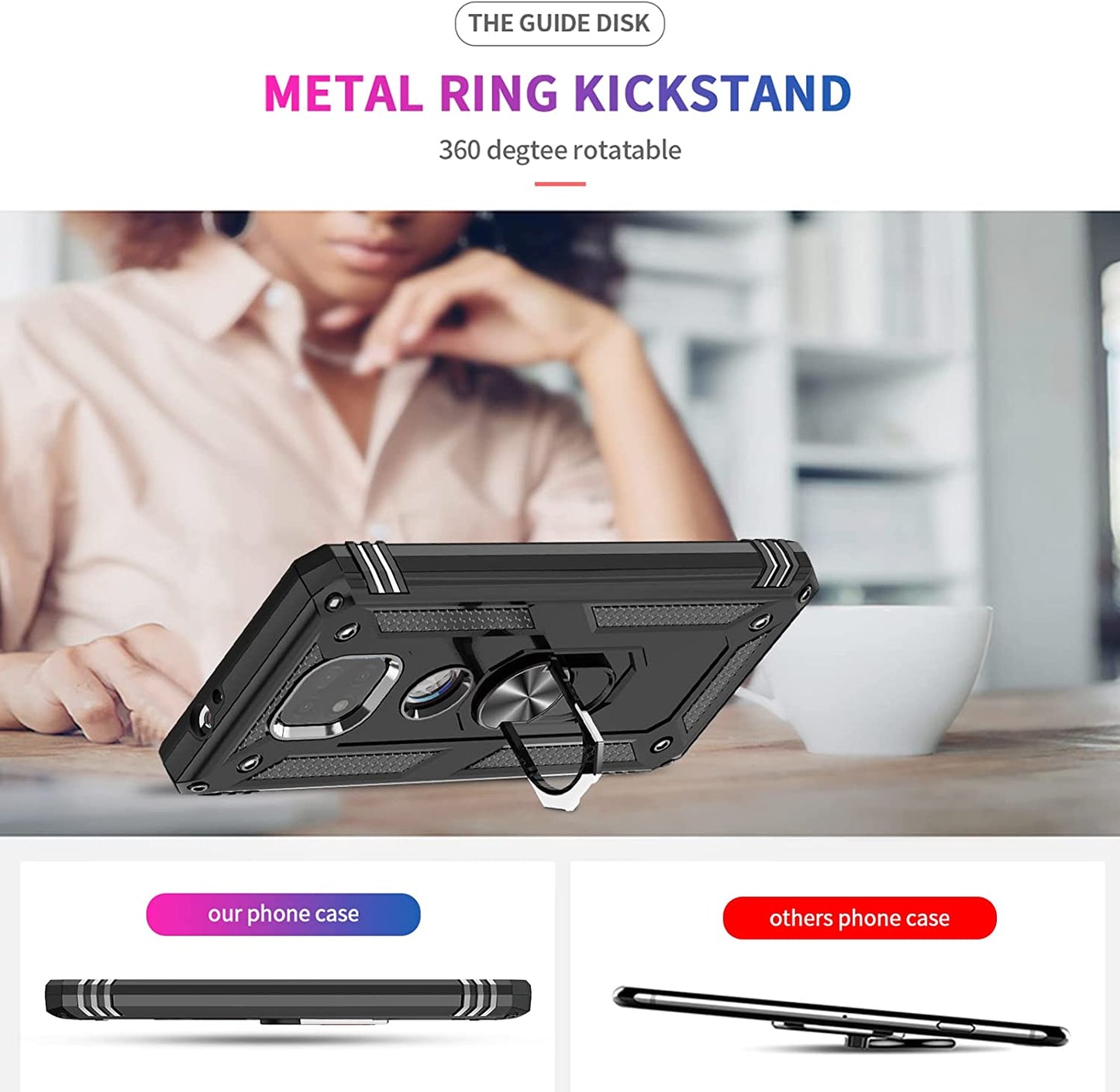 Leyi for Moto G Power 2021 Case with [2 Pack] Tempered Glass Screen Protector (Not Fit 2020/2022), [Military-Grade] Shockproof Phone Case with Kickstand for Motorola Moto G Power 2021, Black  LeYi   