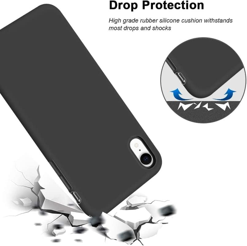 WIMSPEED Phone Case for Sony Xperia 5 V (6.1") + 4 Pack Tempered Glass Protective Film, Soft Silicone Shockproof X anti Scratch Shell TPU Slim Cover for Sony Xperia 5 V - Black  WIMSPEED   