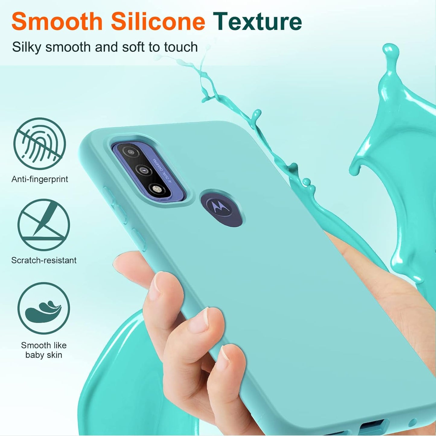 Leyi for Moto G Power 2022 Case: Moto G Pure Phone Case with [2 X Tempered Glass Screen Protector], Full-Body Shockproof Soft Liquid Silicone Protective Phone Cover Case for Motorola G Pure, Mint  LeYi   