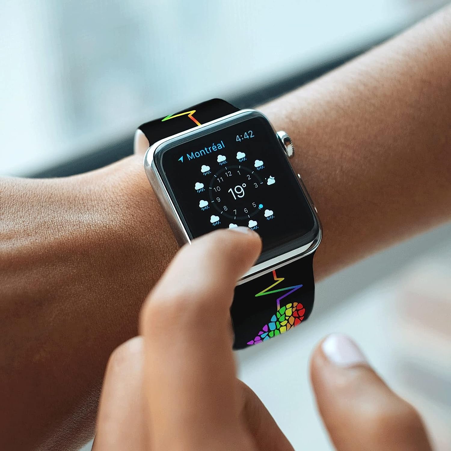 Vieeki Pride Watch Band Compatible with Apple Watch 38Mm 40Mm 41Mm 42Mm 44Mm 45Mm 49Mm Replaceable Silicone Smartwatch Straps for Iwatch Series Ultra SE 8 7 6 5 4 3 2 1  Vieeki   