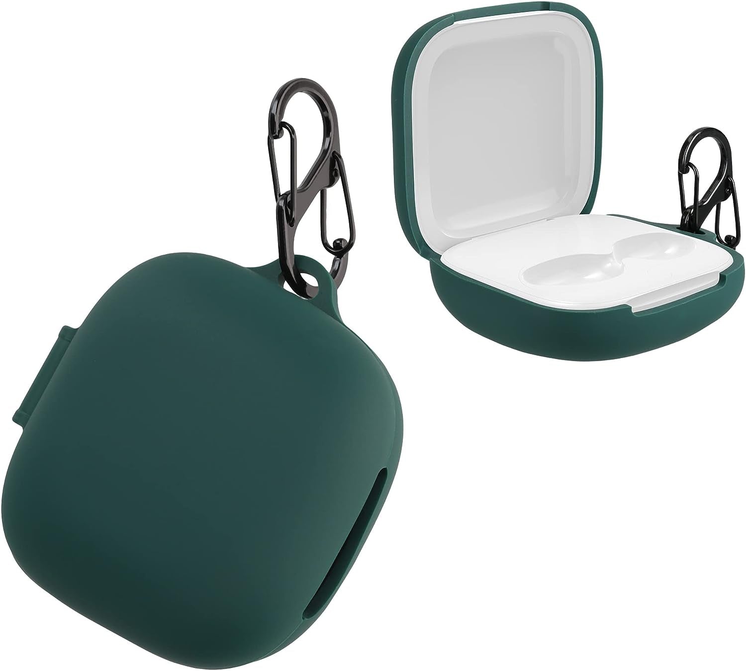 Kwmobile Case Compatible with Beats Fit Pro Case - Silicone Cover Holder for Earbuds - White  KW-Commerce dark green  