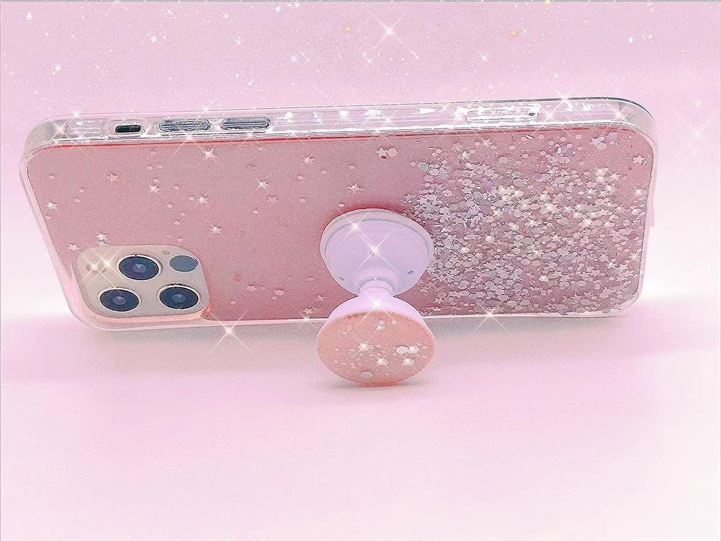 Winzizo Designed for Iphone 12 Pro Max Case Women Girls Glitter Sparkle Bling Cute Cases with Ring Kickstand Soft Phone Protective Shell Phone Cover for Iphone 12 Pro Max 6.7 Inch (Green)  Winzizo   