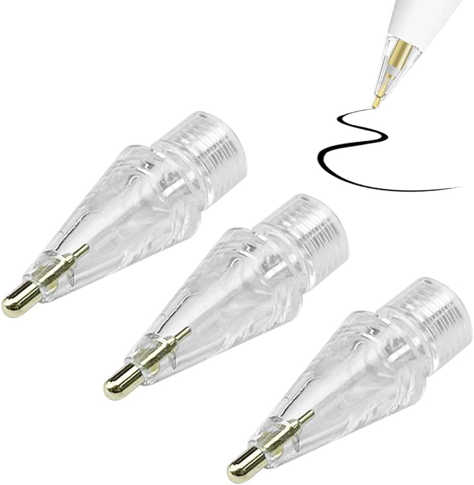 YINVA 3 Pack Pencil Tips for Apple Pencil Tip,3 Styles Fine Point Precise Control Apple Pencil 2Nd Generation Tips,Replacement Tip Ipad Accessories for Apple Pencil 1St Generation(White, Clear)  YINVA Clear,Long tip*3  