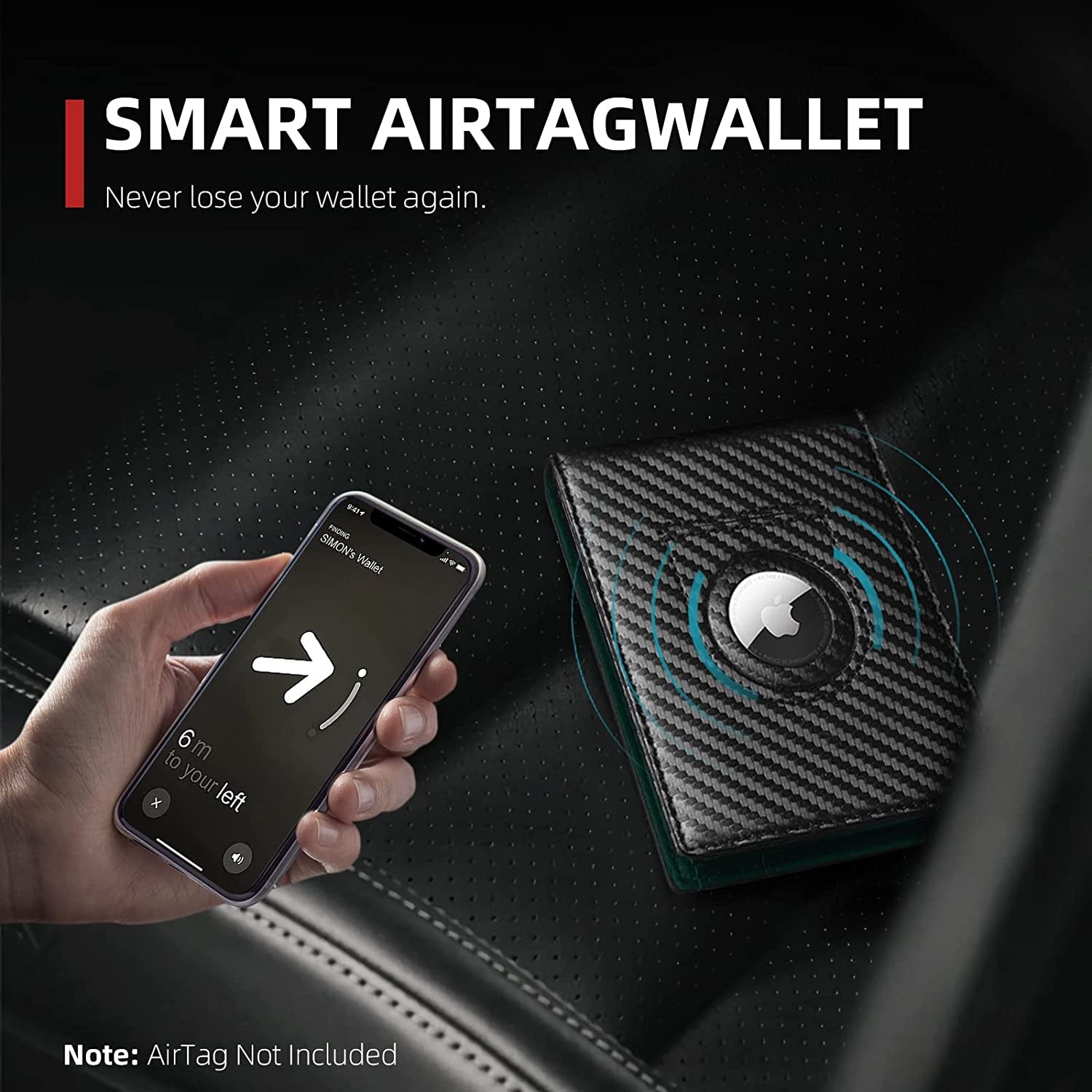 RUNBOX Airtag Wallet for Men-Mens Wallets with Slim Bifold-Air Tag Holder-Rfid Blocking Wallet-Id Window 12 Cards Gift for Men  RUNBOX   