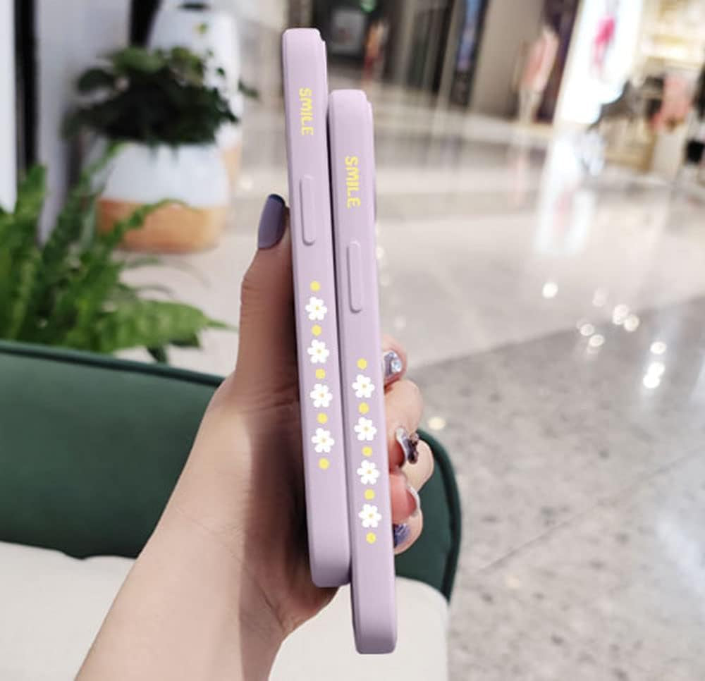 Sunswim Compatible with Galaxy S21 Ultra Case Cute Daisy Pattern Camera Lens Protection Shockproof TPU Bumper Liquid Silicone Protective Cover Phone Cases for Samsung Galaxy S21 Ultra 5G 6.8"-Black  Sunswim   