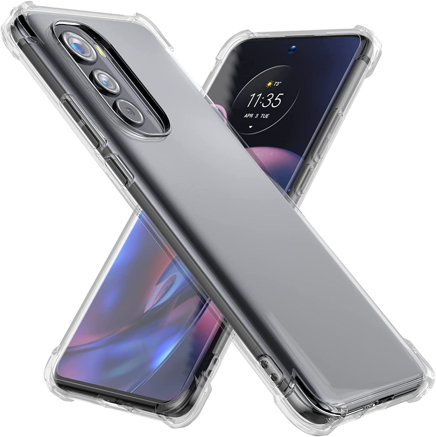 Cresee Case for Motorola Edge plus 2022 (Edge+ 2022) / Edge plus 5G UW 2022, Crystal Clear Cover with Reinforced Corner Bumper Slim Fit Shockproof Flexible TPU Phone Case - Transparent  Cresee Edge 2022-Clear Edge 2022 