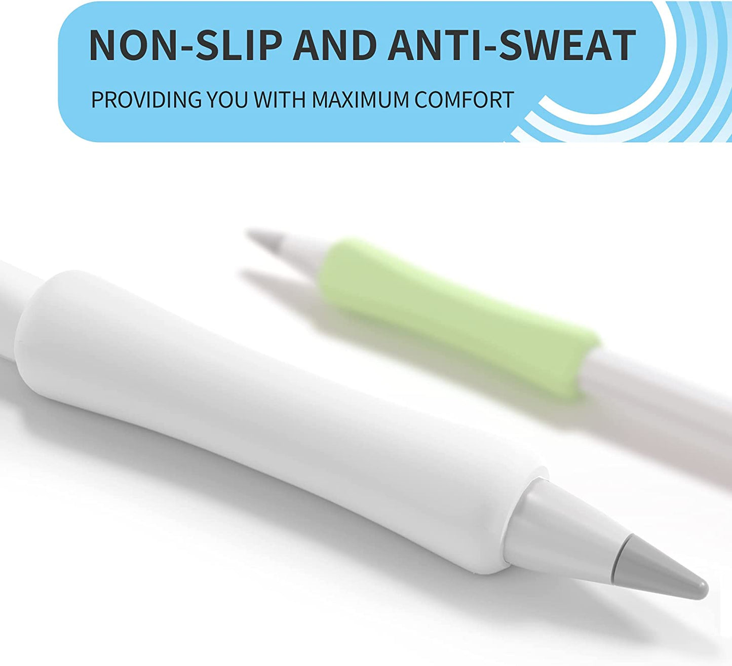 9 Pack Grip Holder for Apple Pencil 2Nd Generation,3 Sizes Protective Stylus Grip Ergonomic Silicone Sleeve Accessories,Compatible with Ipad Pro 11 12.9 Inch,White,Grey,Green  Litumfen   