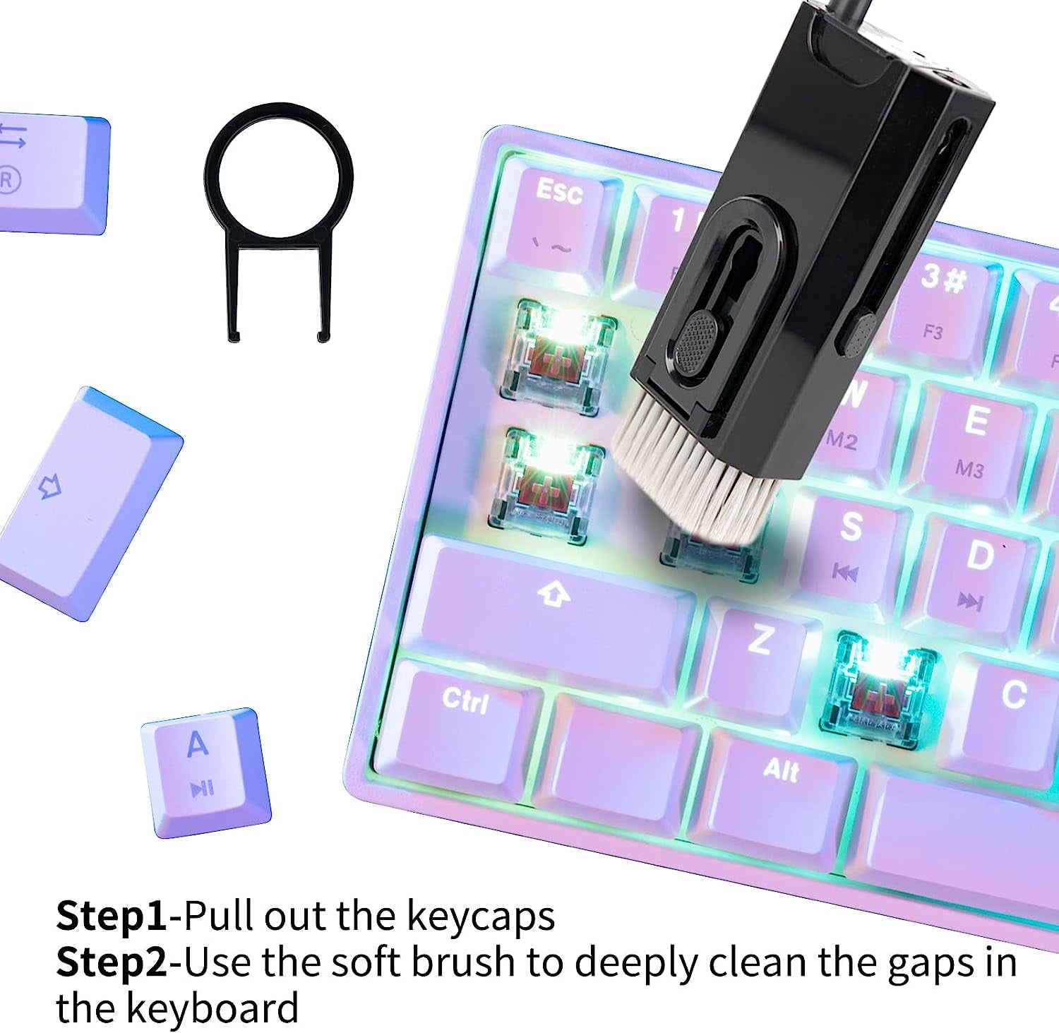 8 in 1 Cleaner Kit for Airpods Earbuds - Keyboard Cleaning Kit, Keyboard Cleaner, Laptop Screen Cleaner with Cloth, Electronic Cleaner for Airpods Pro/Laptop/Phone/Computer/Screen （Black）  FLORA GUARD   