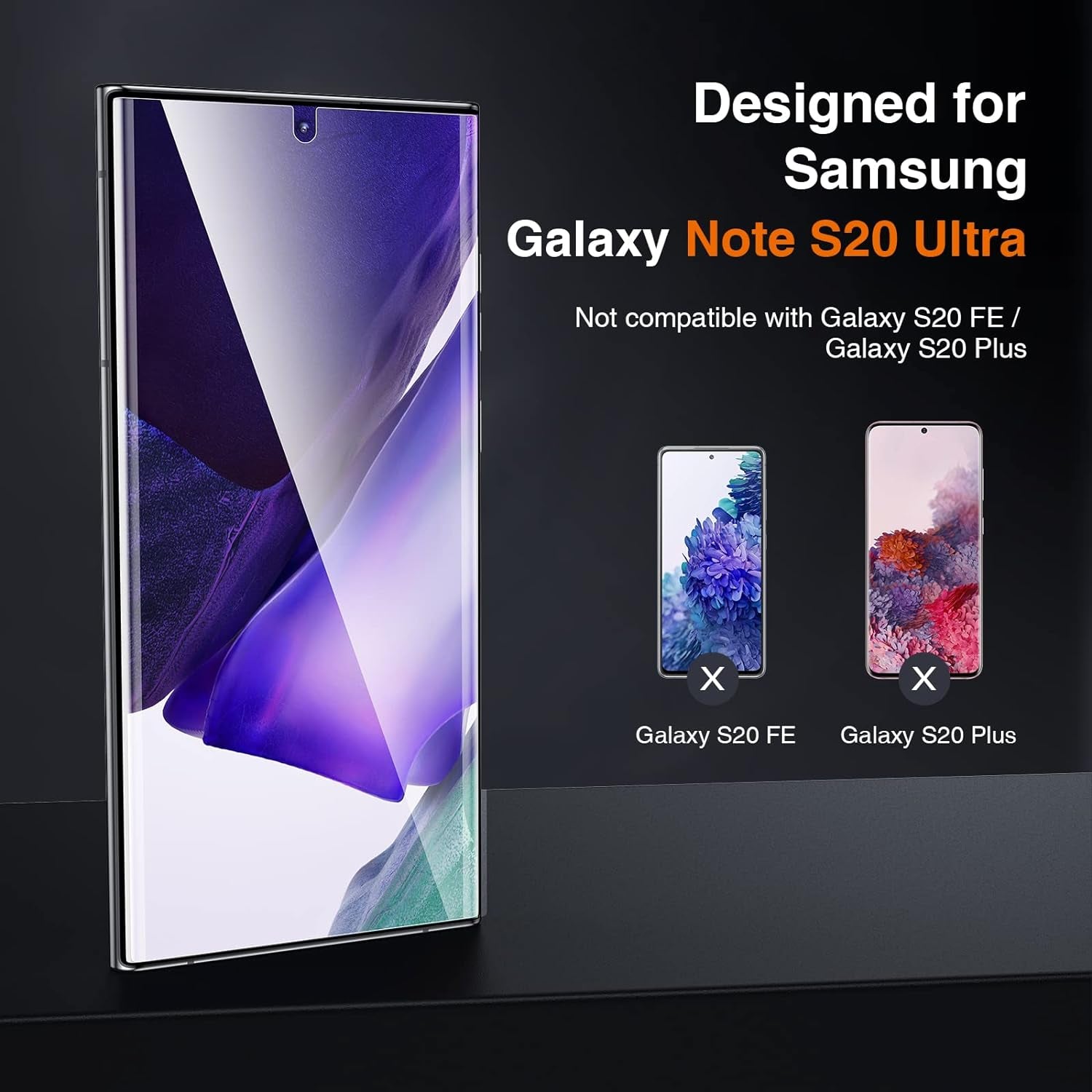 LK for Samsung Galaxy Note 20 Ultra Screen Protector, 2 Pack TPU Film [Not Glass] with 2 Pack Camera Lens Protector, Bubble Free[Fingerprint Reader] Screen Protector for Note 20 Ultra, Case Friendly  LK   