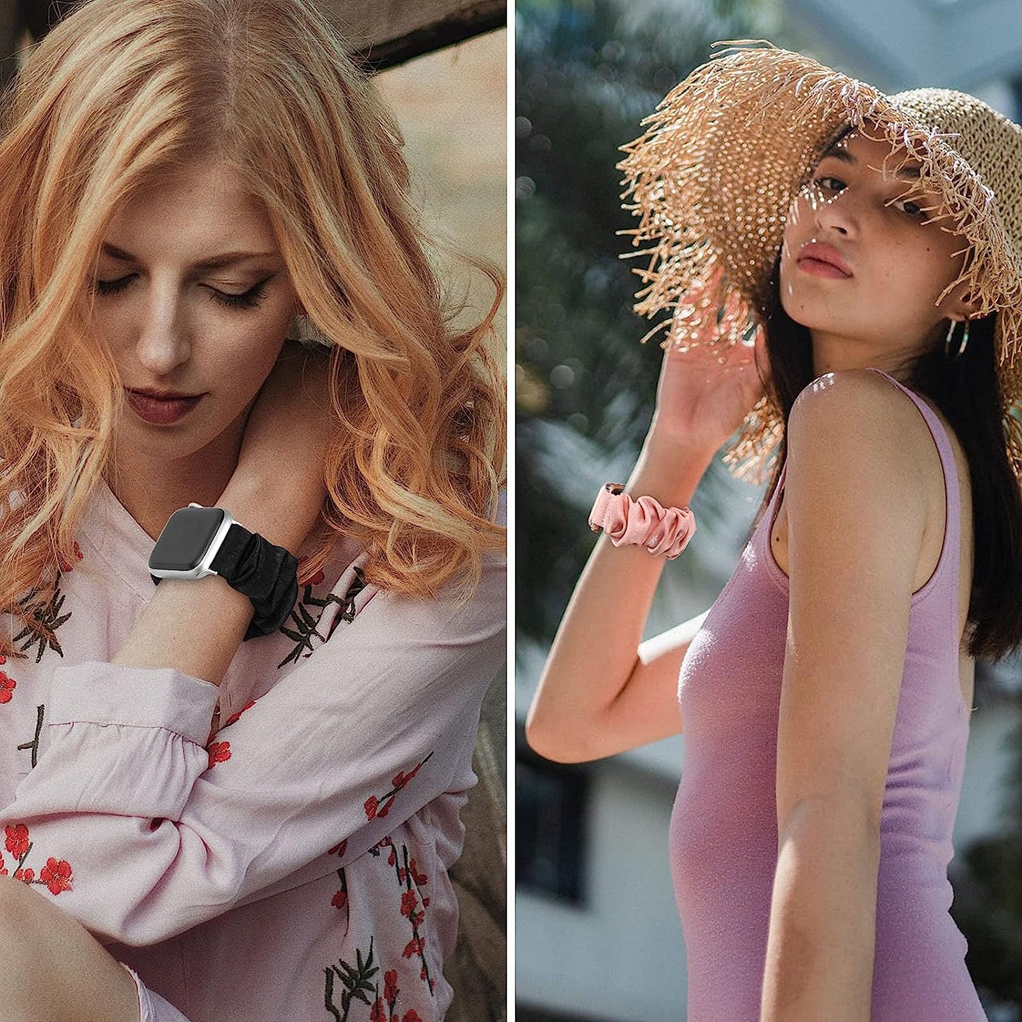 Bigqin 5-Packs Elastic Band Solo Loop Scrunchie Bands Compatible with Apple Watch Series 8 7 (41Mm) Series 6 SE (40Mm) Series 3 2 1 (38Mm), Women Bracelet Strap Compatible with Iwatch 41Mm 40Mm 38Mm  Bigqin   