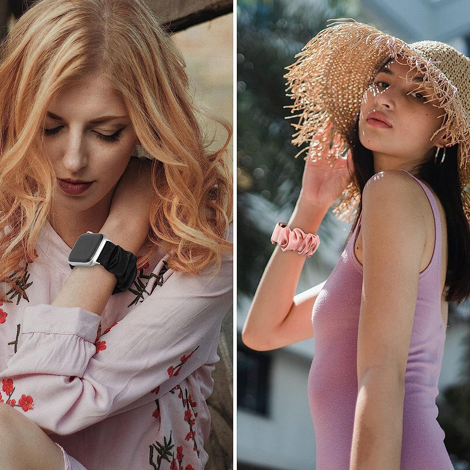 Bigqin 5-Packs Elastic Band Solo Loop Scrunchie Bands Compatible with Apple Watch Series 8 7 (41Mm) Series 6 SE (40Mm) Series 3 2 1 (38Mm), Women Bracelet Strap Compatible with Iwatch 41Mm 40Mm 38Mm  Bigqin   