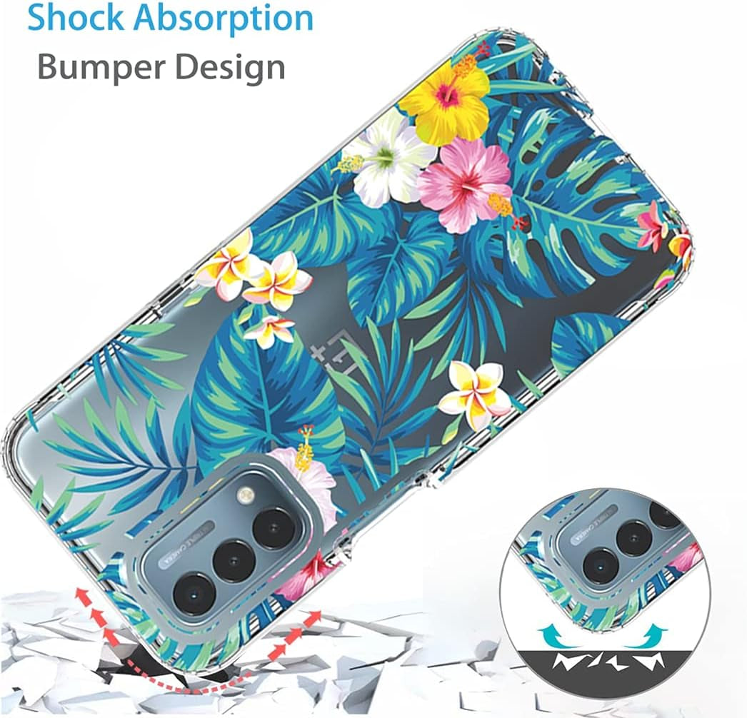 Zoeirc Case for Oneplus Nord N200 Case, Oneplus N200 5G Clear Case for Girls, Soft TPU 360 Full Body Shockproof Hybrid Bumper Crystal Clear Phone Case Cover for Oneplus Nord N200 5G (Flowers & Leaves)  Zoeirc   