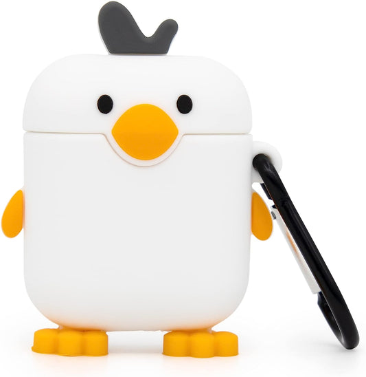 YONOCOSTA Cute Airpods Case, Airpods 2 Case, Chick Funny 3D Cartoon Animals Case, Soft Silicone Shockproof Charging Cover with Carabiner for Airpods 1St Generation, Airpods 2Nd Generation  YONOCOSTA Inc   
